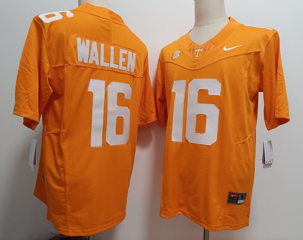 Men NCAA Tennessee Volunteers #16 Morgan Wallen Yellow 2024 Nike Jersey->indianapolis colts->NFL Jersey